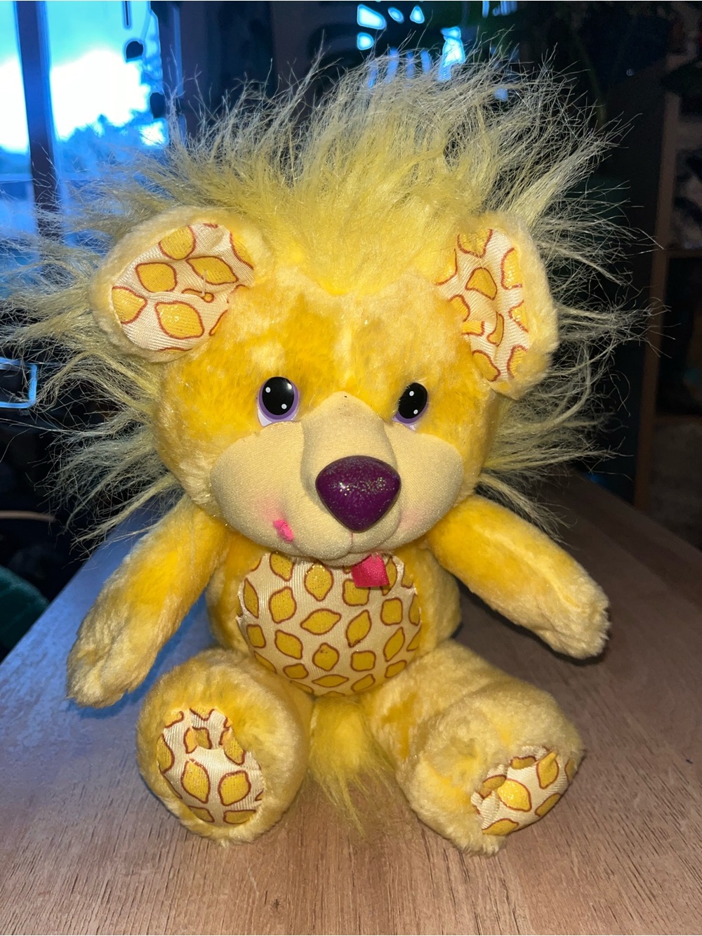 Vintage Yum Yums Hallmark Lucky Lemon Lion Yellow Stuffed Plush 13" Kenner 1989